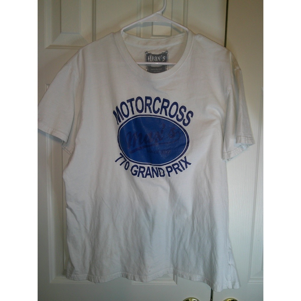 Max's Motocross Grand Prix Graphic‎ Tee White Short Sleeve T-Shirt XL